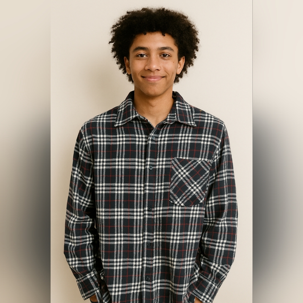 🔥Urban Republic Mens plaid  long sleeve shirt ( Red & White)  Size M🔥